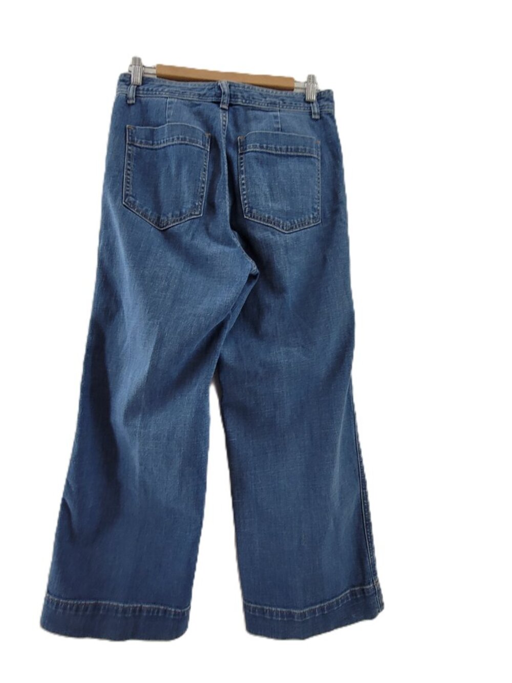 GAP Jeans Womens 4/27 Blue Stretch Denim High Rise Wide Leg Crop fits 29x26 - Picture 2 of 13